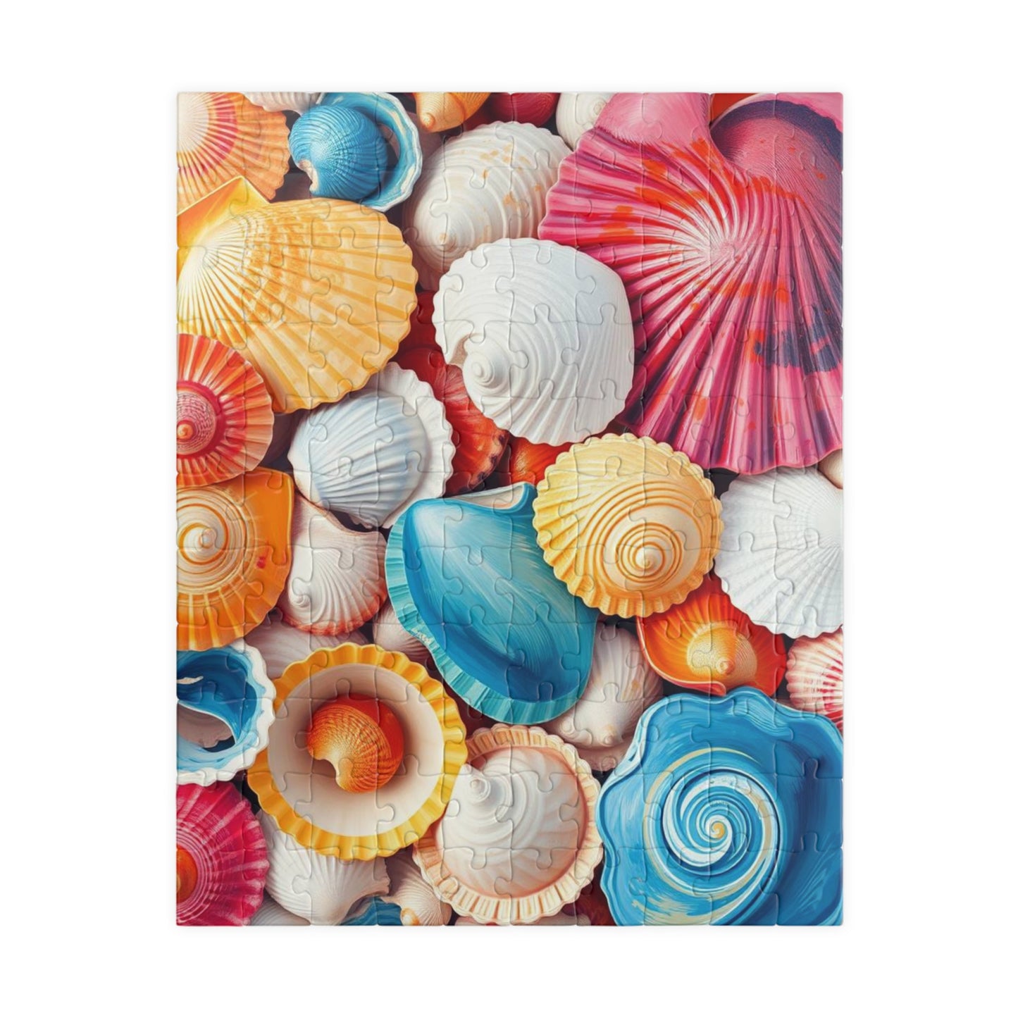 Chaotic Seashell Jigsaw Puzzle - Beach Themed Collage, Ideal for Family Game Nights, Creative Hobby, Holiday Birthday Gift for Ocean Lovers 110 pcs (Vertical) Puzzle The Puzzle Chest