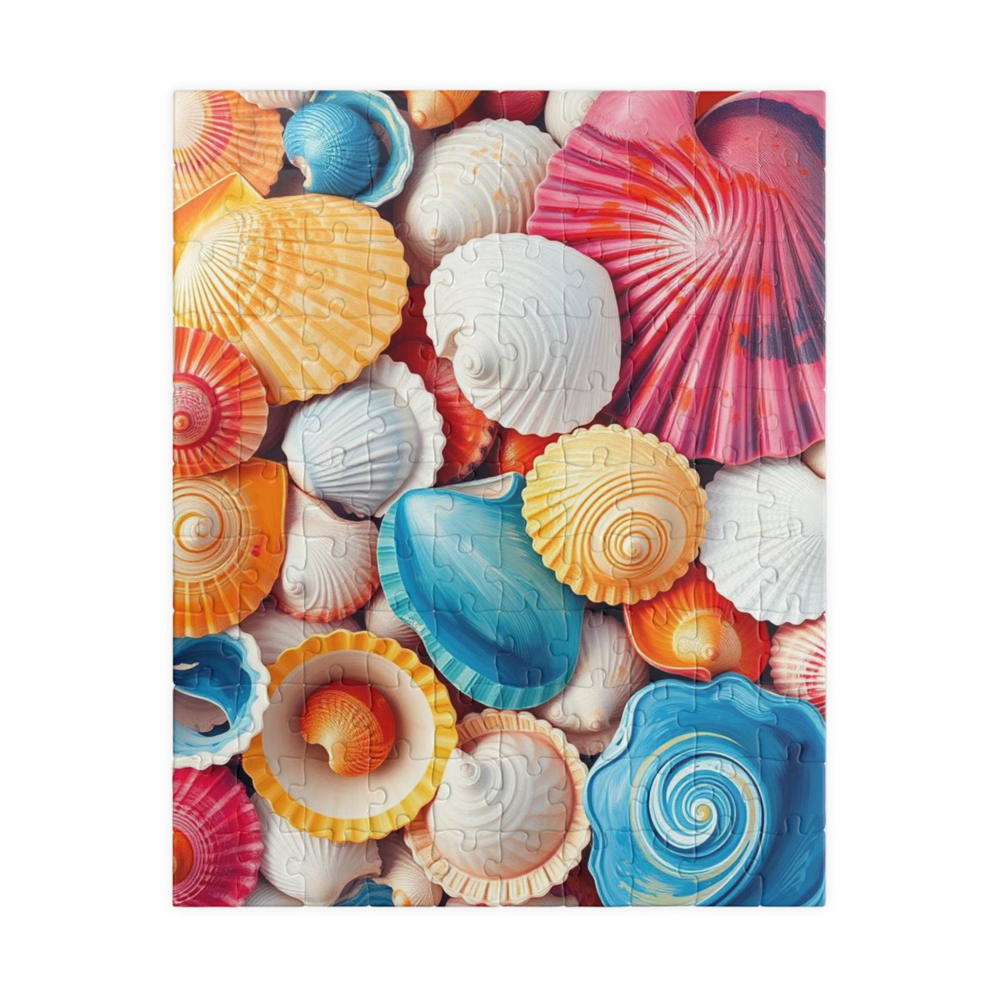 Chaotic Seashell Jigsaw Puzzle - Beach Themed Collage, Ideal for Family Game Nights, Creative Hobby, Holiday Birthday Gift for Ocean Lovers 110 pcs (Vertical) Puzzle The Puzzle Chest