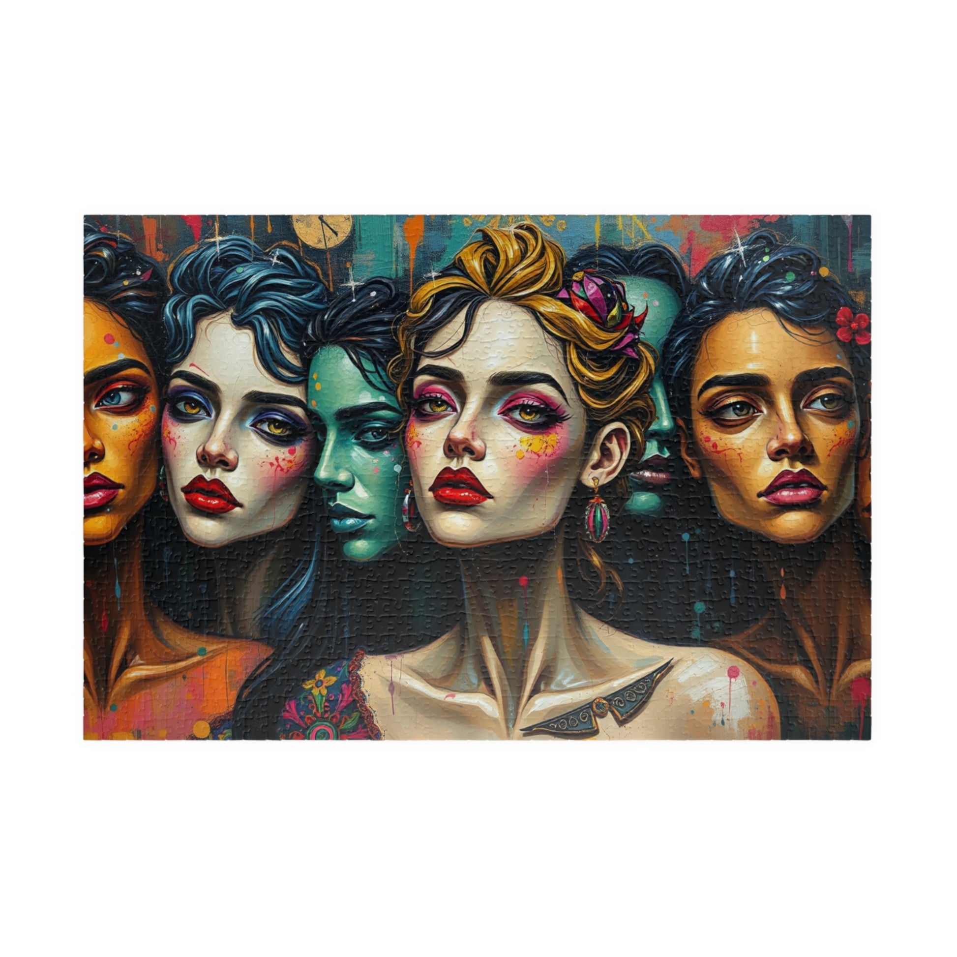 Artistic Women Puzzle, Colorful Puzzle for Gothic Art Lovers, Creative Gift for Friends and Family, Relaxing Activity, Solo Fun Brain Teaser 1014 pcs (Horizontal) Puzzle The Puzzle Chest