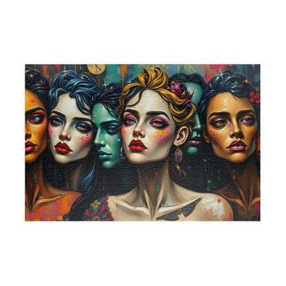 Artistic Women Puzzle, Colorful Puzzle for Gothic Art Lovers, Creative Gift for Friends and Family, Relaxing Activity, Solo Fun Brain Teaser 1014 pcs (Horizontal) Puzzle The Puzzle Chest
