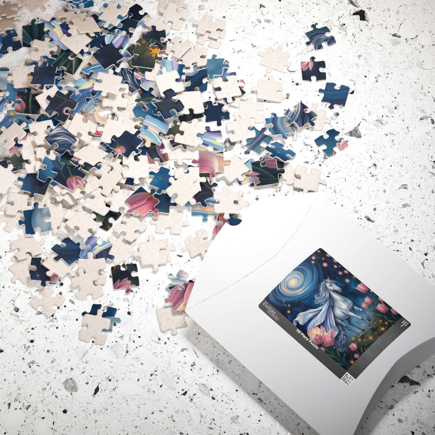 Galloping Horse Jigsaw Puzzle - Flower Field, Mare or Stallion Animal Lovers Gift for Equestrian, Horse Owner, Equine Lover Puzzle The Puzzle Chest
