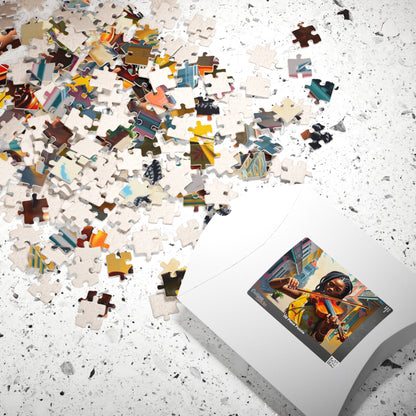 Colorful Violinist Puzzle - Black Woman Art Jigsaw Game, Holiday Birthday Gift for Music Lover Art Enthusiast, Mindful Family Fun Activity Puzzle The Puzzle Chest