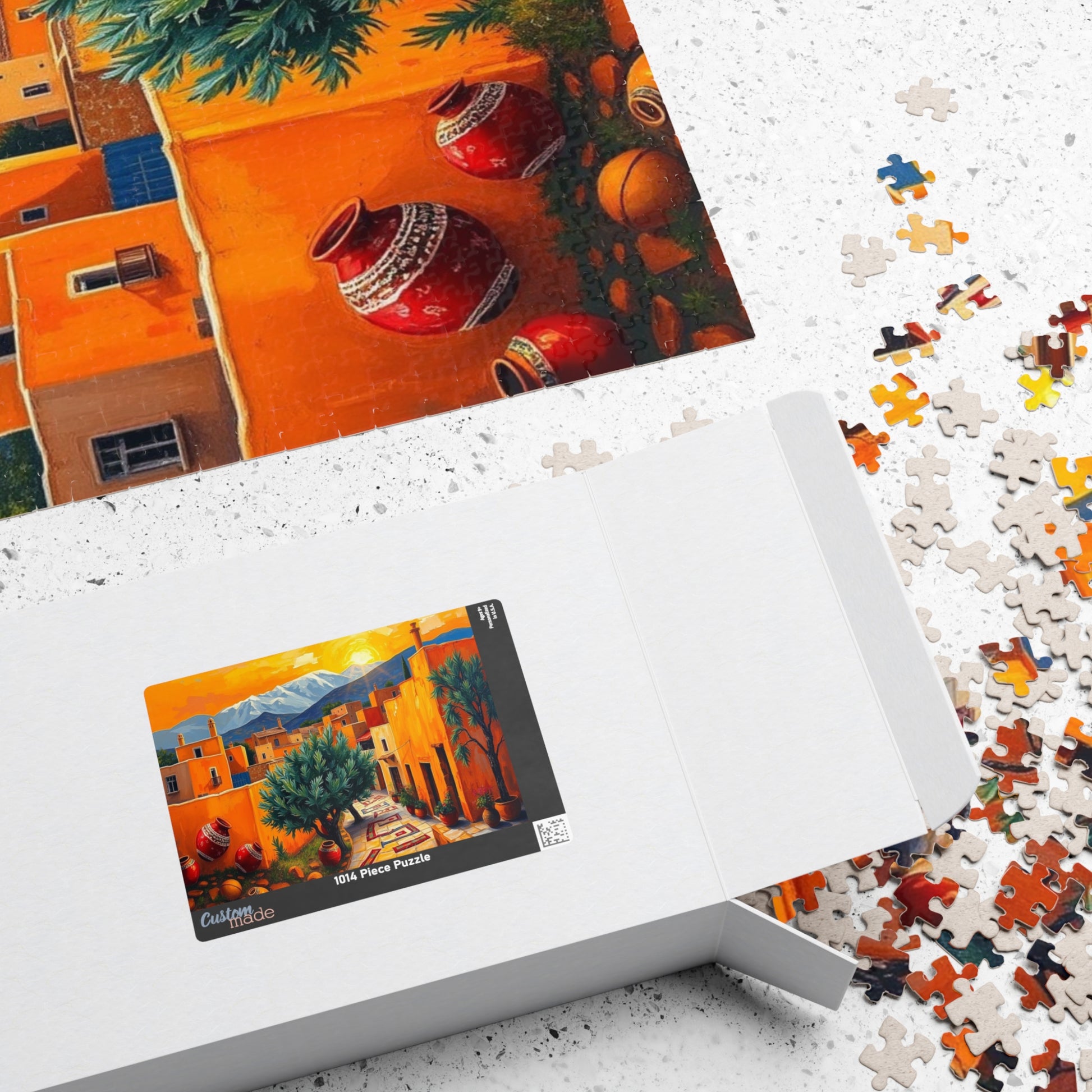 Moroccan Village Sunset Jigsaw Puzzle for Adults, Holiday Birthday Gift for Puzzle Lover, Family Fun, Mindfulness Activity, Art Puzzle The Puzzle Chest