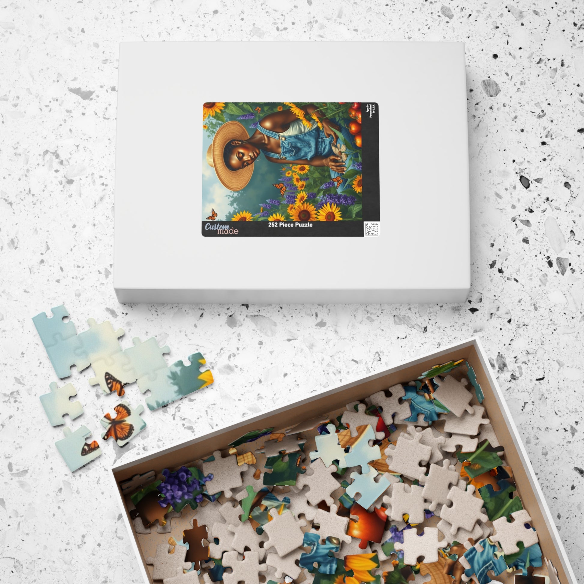 Botanical Black Woman Jigsaw Puzzle, Colorful Garden Scene, Puzzle Lover Gift, Nature Theme, 110-1014 Piece Afrocentric Artwork Puzzle The Puzzle Chest