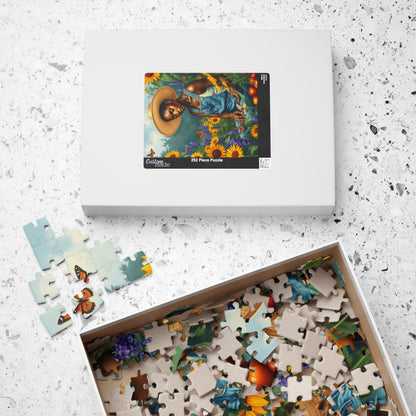 Botanical Black Woman Jigsaw Puzzle, Colorful Garden Scene, Puzzle Lover Gift, Nature Theme, 110-1014 Piece Afrocentric Artwork Puzzle The Puzzle Chest