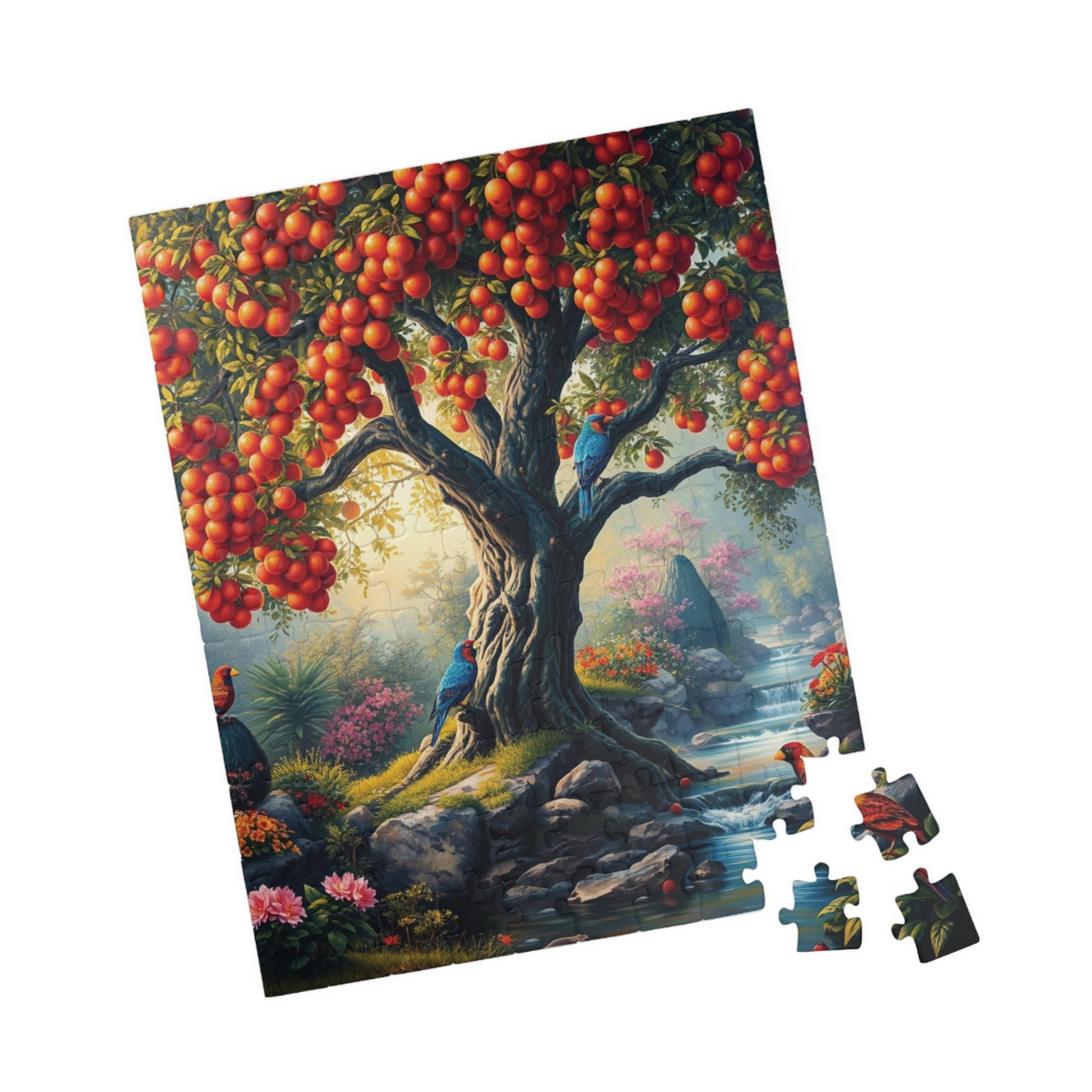 Garden of Eden Puzzle, Serene Biblical Scene (110, 252, 520, 1014 Pieces), Fruit Tree Stream Birds Flowers, Jigsaw Game Brain Teaser, Home Puzzle The Puzzle Chest
