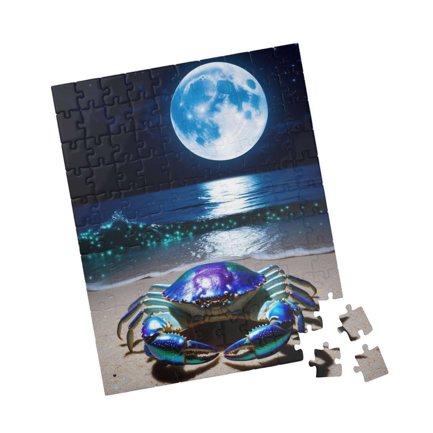 Magical Ocean Crab Jigsaw Puzzle, Cancer Zodiac Sign Game for Adults, Moonlight Beach Scene, Gift for Astrology Lover, Family Game Night Puzzle The Puzzle Chest