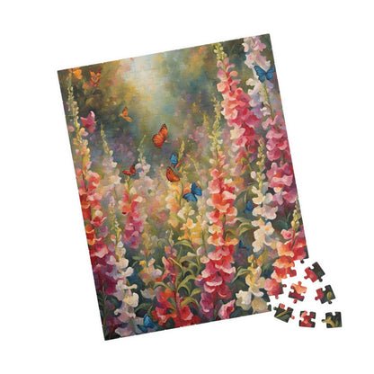 Butterfly and Snapdragon Flower Jigsaw Puzzle, Serene Floral Nature Scene, Ideal Gift for Nature Lovers, Puzzle Enthusiasts, Art Fans Puzzle The Puzzle Chest