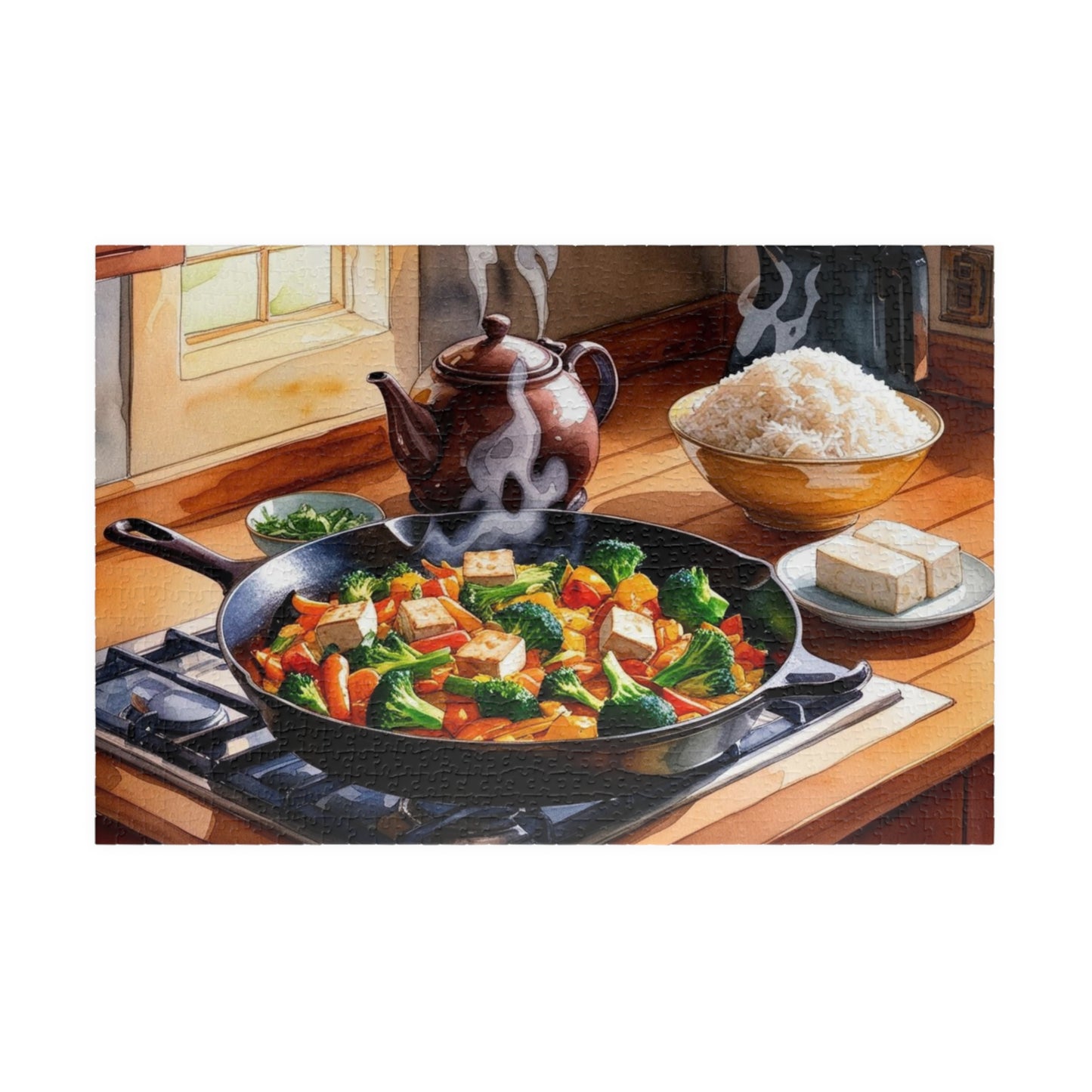 Cozy Kitchen Scene Jigsaw Puzzle, Food Lover Gift for Friend Cooking Enthusiast, Indoor Activity, Family Game Night, Holiday Present 1014 pcs (Horizontal) Puzzle The Puzzle Chest
