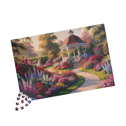 Garden Gazebo Puzzle - 110, 252, 520, 1014-piece Floral Landscape Jigsaw Game, Family Activity, Best Nature Lover Gift, Hobby Puzzle The Puzzle Chest