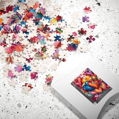 Romantic Heart Collage Puzzle, Love Jigsaw Game for Adults and Teens, Valentine's Day Activity, Bright Color Puzzle, Heart Pattern, Giftable Puzzle The Puzzle Chest
