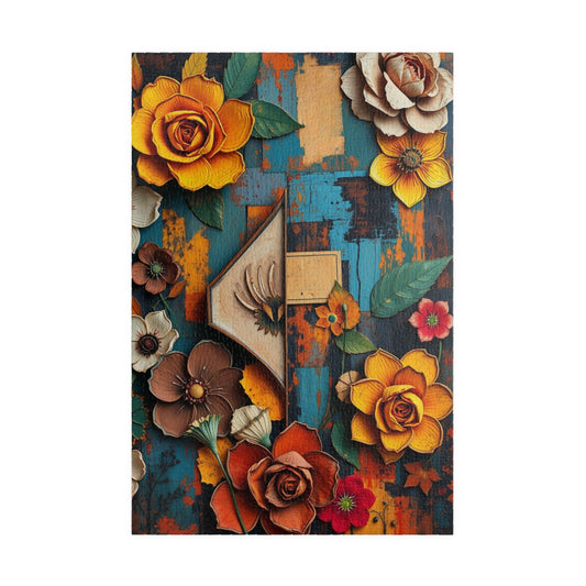 Abstract Floral Retro Puzzle, Jigsaw Art for Home Décor, Family Game Night, Best Unique Gift for Puzzle Lover, Creative Activity 1014 pcs (Vertical) Puzzle The Puzzle Chest
