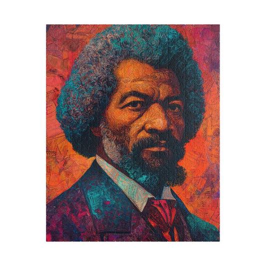 Frederick Douglass Afrocentric Jigsaw Puzzle – Vibrant Black History Puzzle, Colorful Mural-Style Artwork of Historical African American Leader, Educational Gift Puzzle The Puzzle Chest