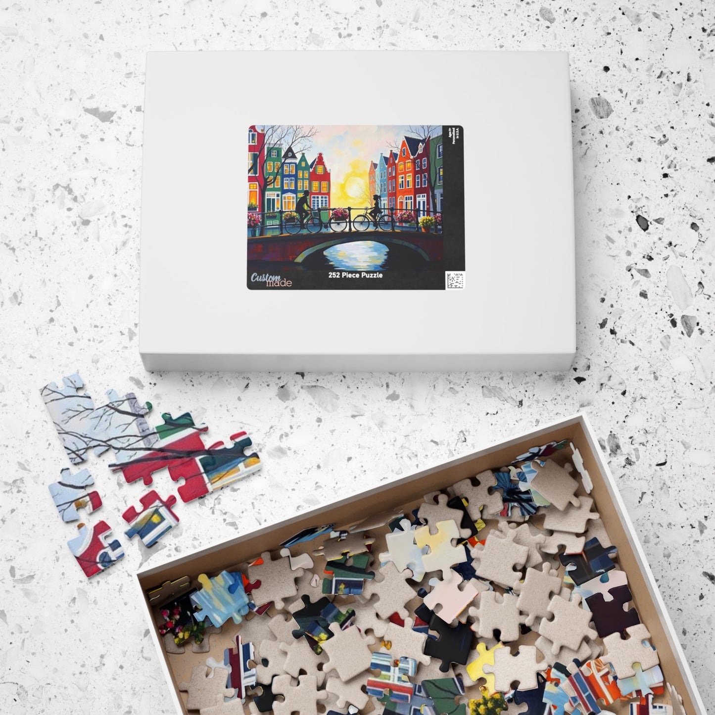 Amsterdam Bicycle Ride Jigsaw Puzzle - 110-1014 Pieces, Perfect for Family Fun, Game Nights, Art Lovers, Holiday or Birthday Gift Idea The Puzzle Chest