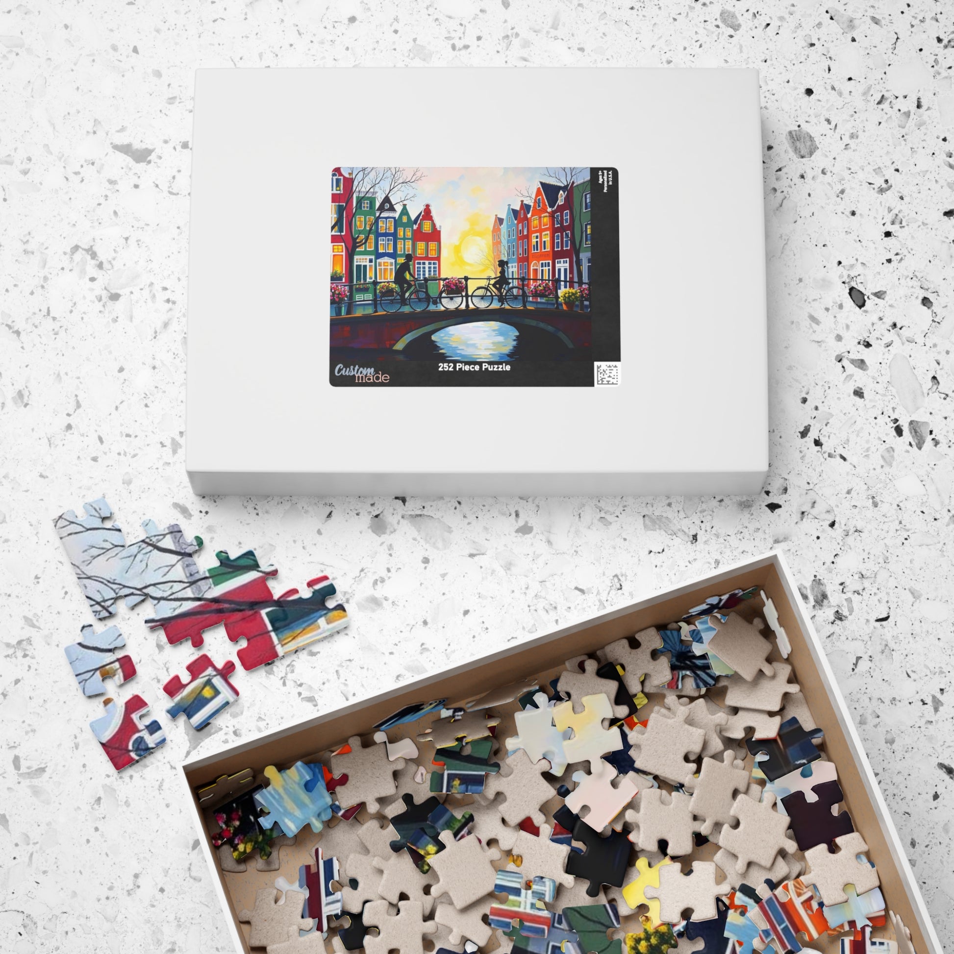 Amsterdam Bicycle Ride Jigsaw Puzzle - 110-1014 Pieces, Perfect for Family Fun, Game Nights, Art Lovers, Holiday or Birthday Gift Idea The Puzzle Chest