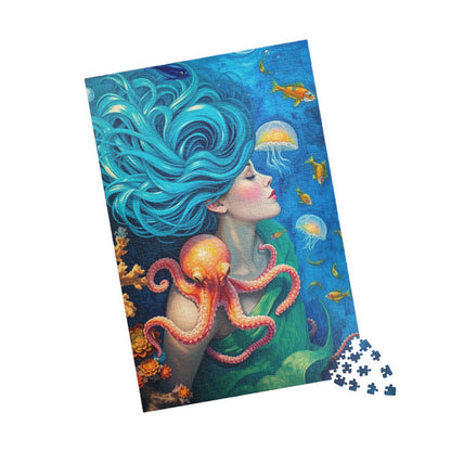 Enchanting Ocean Goddess Puzzle, 110, 252, 520, 1014-piece Jigsaw, Perfect Gift for Ocean Lover, Home Entertainment, Meditation, Game Night