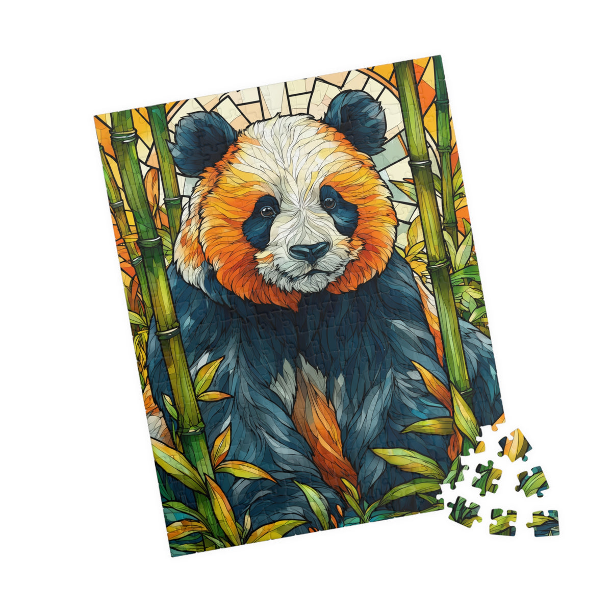 Stained Glass Style Red Panda Puzzle | Animal Jigsaw Puzzle 110-1014 Pieces 252 pcs (Vertical) Puzzle The Puzzle Chest