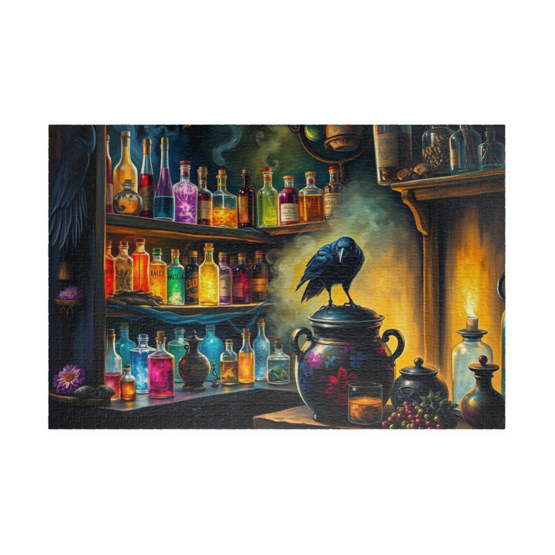 Mystical Potion Puzzle, Enchanting Jigsaw for Adults, Cozy Game Night Entertainment, Halloween Gift, Home Decor, Creative Activity 1014 pcs (Horizontal) The Puzzle Chest