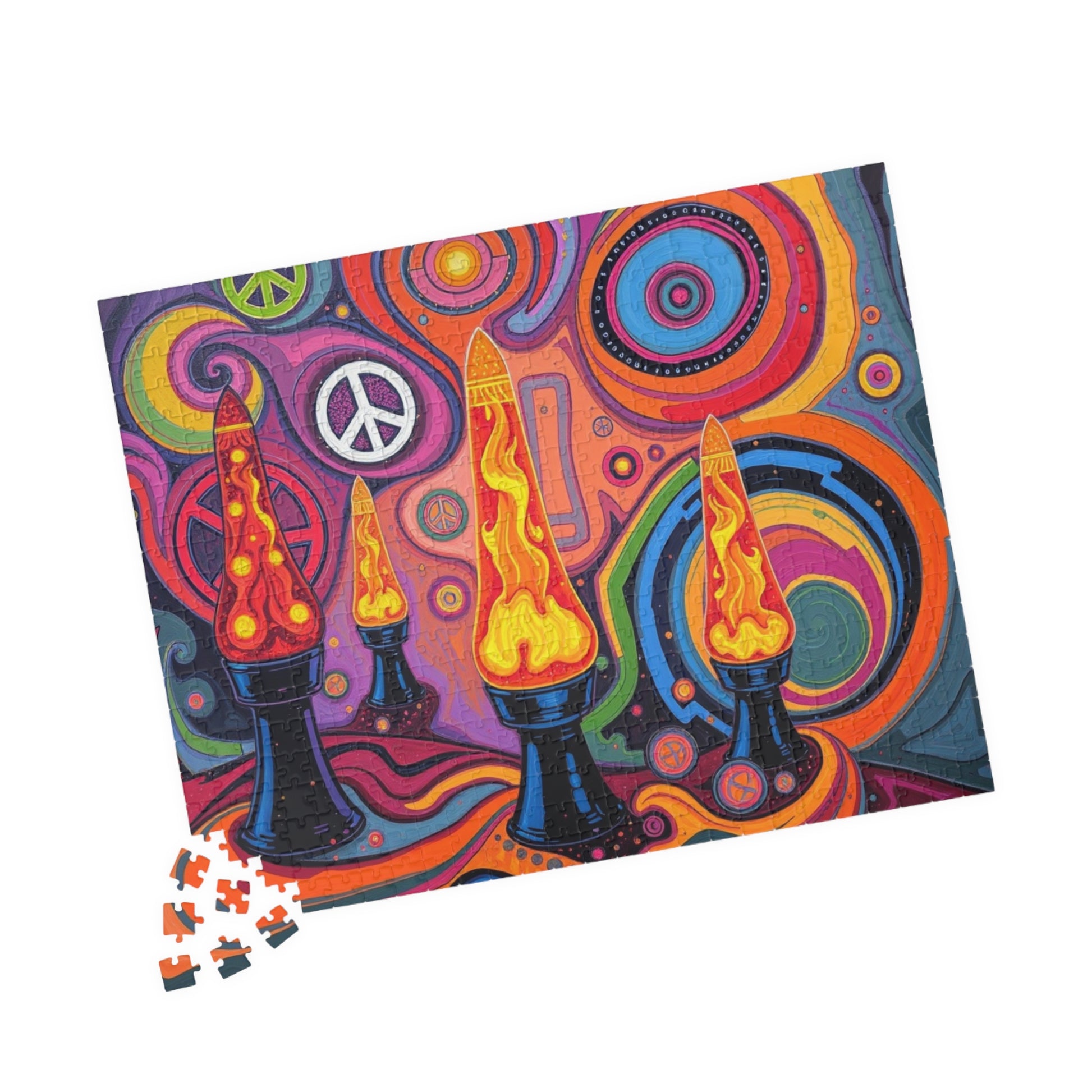 Vibrant Lava Lamp Puzzle - 110, 252, 520, 1014-piece Pop Art Jigsaw for Adult Home Entertainment, Fun Gift for Teens, Retro Vibe Puzzle Fun Puzzle The Puzzle Chest