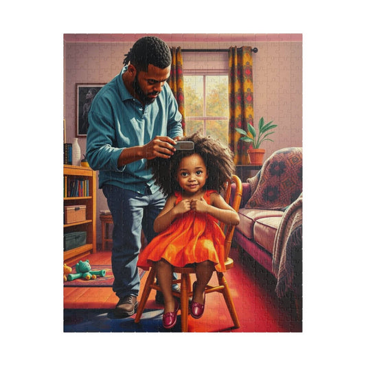 Father-Daughter Jigsaw Puzzle, Black Man Art, Afrocentric Holiday Birthday Gift for Parents, Family Bonding Indoor Activity, Educational Fun Puzzle The Puzzle Chest
