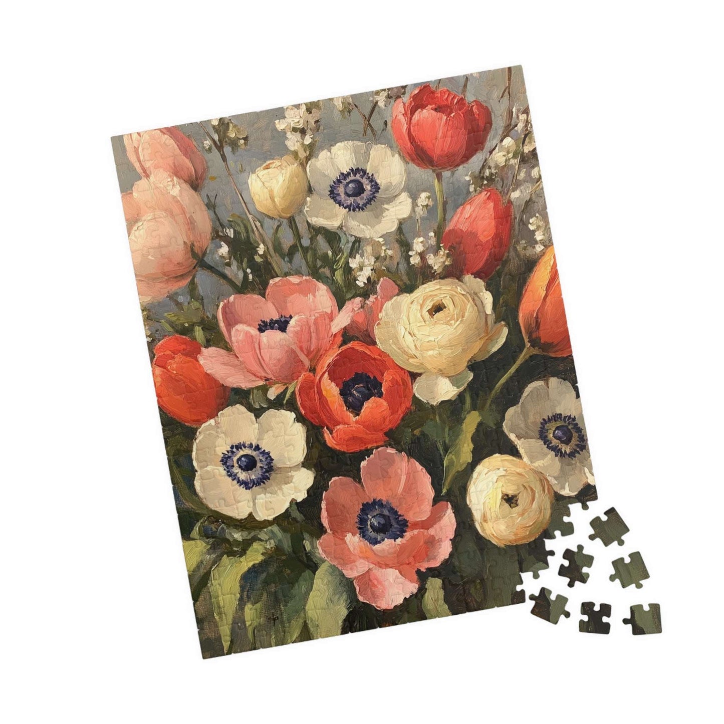 Vintage Anemone and Ranunculus Floral Puzzle 110-1014-piece | Botanical Jigsaw