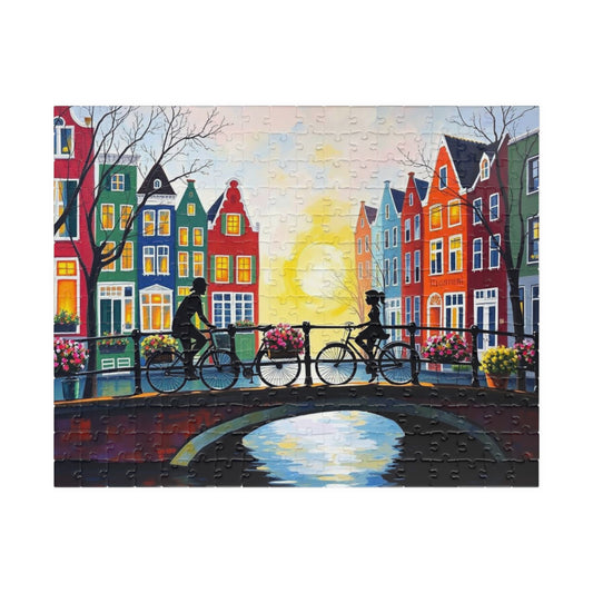 Amsterdam Bicycle Ride Jigsaw Puzzle - 110-1014 Pieces, Perfect for Family Fun, Game Nights, Art Lovers, Holiday or Birthday Gift Idea 252 pcs (Horizontal) The Puzzle Chest
