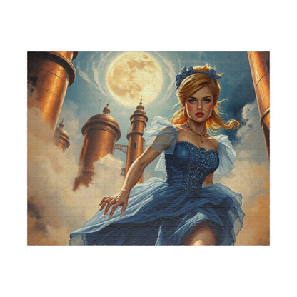 Cinderella at Midnight Jigsaw Puzzle, Whimsical Steampunk Puzzle, Vintage Fantasy Princess Puzzle, Dreamy Steampunk Art Print Gift for Adult 520 pcs (Horizontal) Puzzle The Puzzle Chest