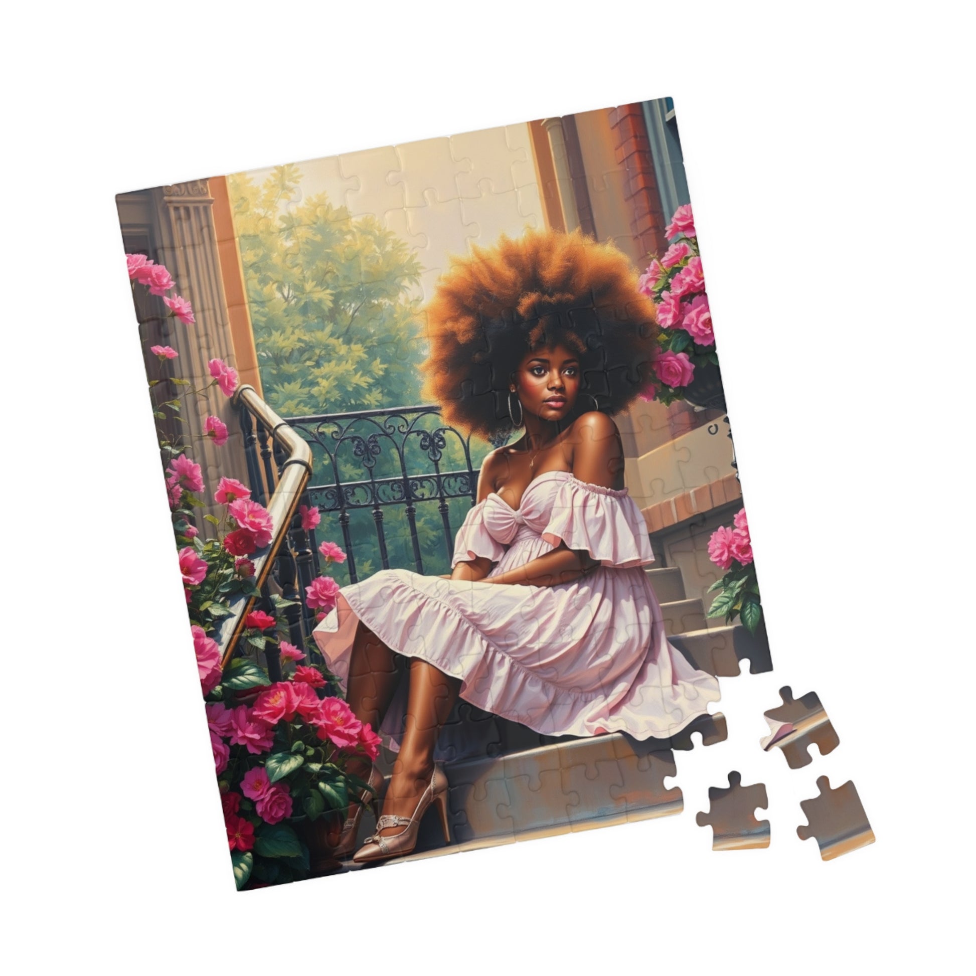 African American Woman Puzzle, Black Lady on Porch Jigsaw Game, Afrocentric Gift for Adults, Unique Puzzle Black Art Puzzle The Puzzle Chest
