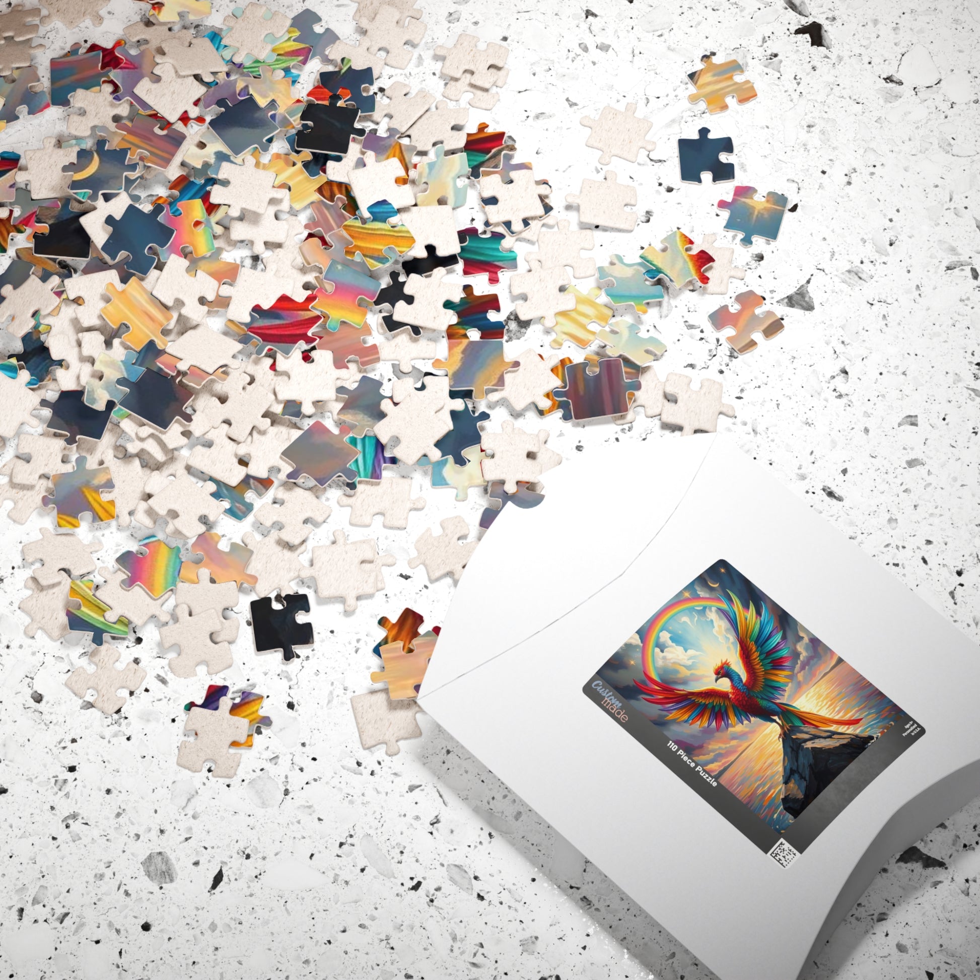 Rise in Rainbow Flame Jigsaw Puzzle, Colorful Phoenix Puzzle, Firebird Puzzle, LGBTQ Gift for Adult Pride Month Birthday Holiday Fun Puzzle The Puzzle Chest