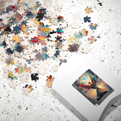 Rise in Rainbow Flame Jigsaw Puzzle, Colorful Phoenix Puzzle, Firebird Puzzle, LGBTQ Gift for Adult Pride Month Birthday Holiday Fun Puzzle The Puzzle Chest