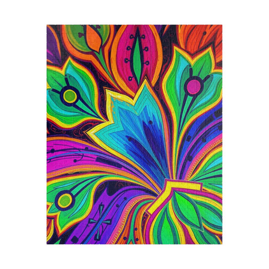 Colorful Floral Jigsaw Puzzle - Abstract Flower, Fun Home Activity, Puzzle Lover Gift for Adult, Family Game Night, Brain Teaser 520 pcs (Vertical) Puzzle The Puzzle Chest