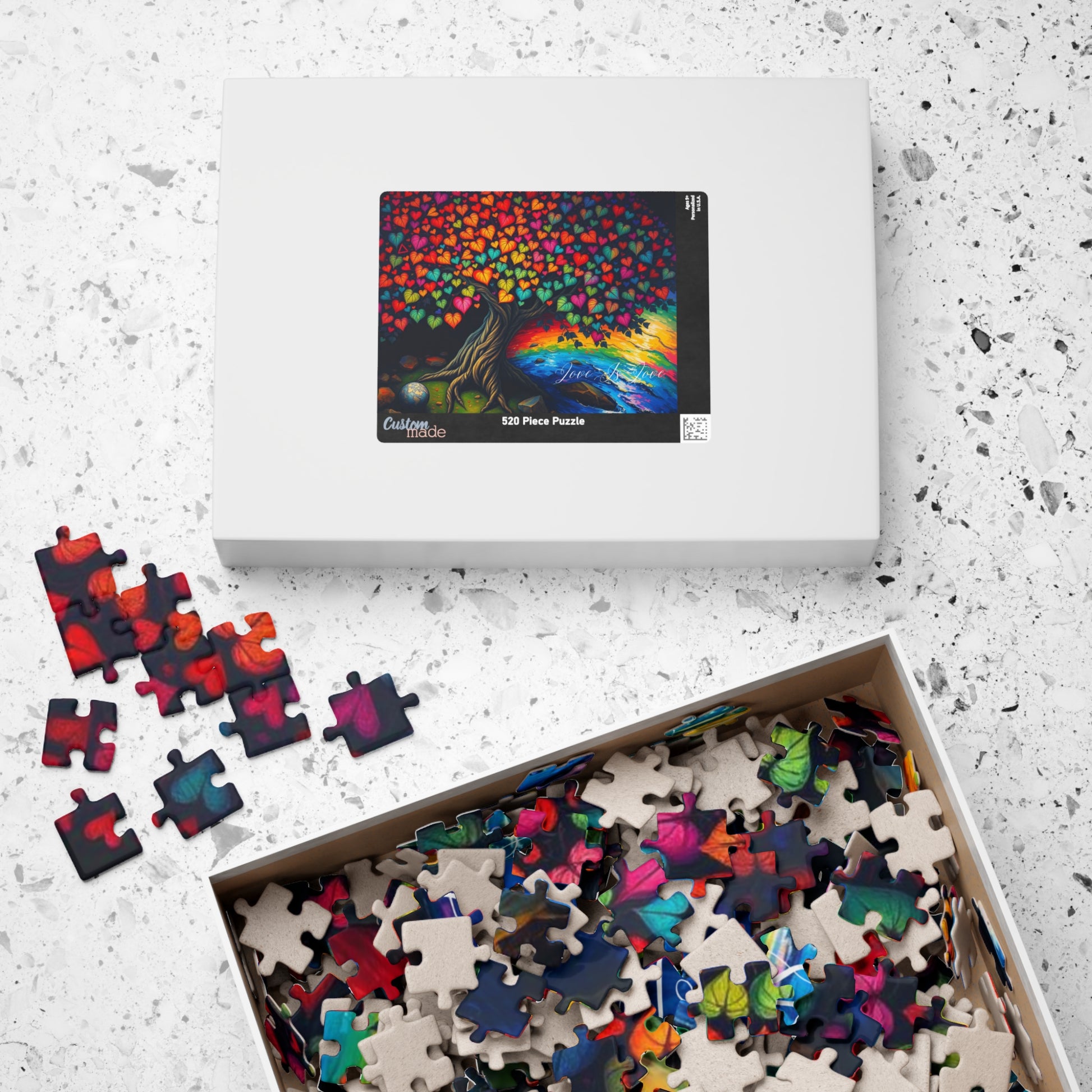 Tree of Pride Jigsaw Puzzle, Rainbow Heart Tree Puzzle, LGBTQ+ Art, Colorful Family Game, Pride Month Gift for Adult Indoor Entertainment Puzzle The Puzzle Chest