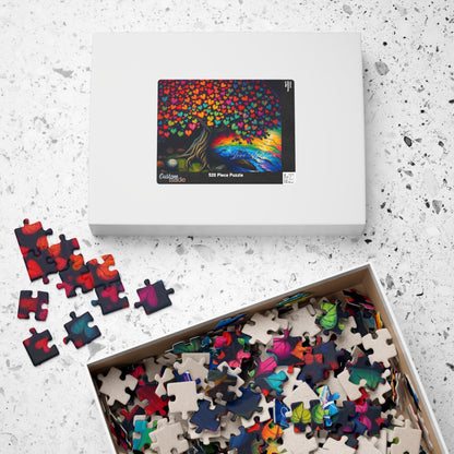 Tree of Pride Jigsaw Puzzle, Rainbow Heart Tree Puzzle, LGBTQ+ Art, Colorful Family Game, Pride Month Gift for Adult Indoor Entertainment Puzzle The Puzzle Chest
