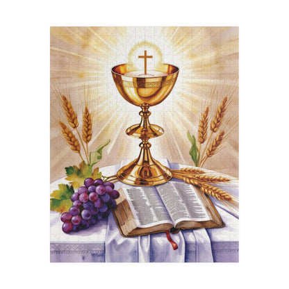 Faith Based Jigsaw Puzzle Gifted, Christian Golden Chalice Inspirational Home Decor, Religious Gift, Mindfulness Activity for Puzzle Lover 520 pcs (Vertical) Puzzle The Puzzle Chest