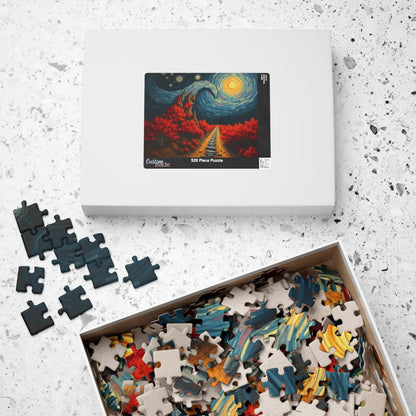 Abstract Landscape Jigsaw Puzzle Art for Adults, Autumn Nature Puzzle Puzzle The Puzzle Chest