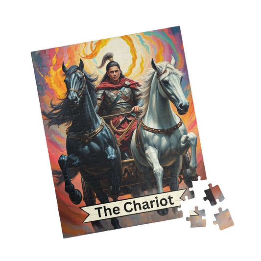 Mystical Chariot Puzzle - Tarot Card Style Jigsaw 110, 252, 520, 1014-piece, Gift, Game Night, Family Fun, Mind Teaser, Collector's Item 110 pcs (Vertical) Puzzle The Puzzle Chest