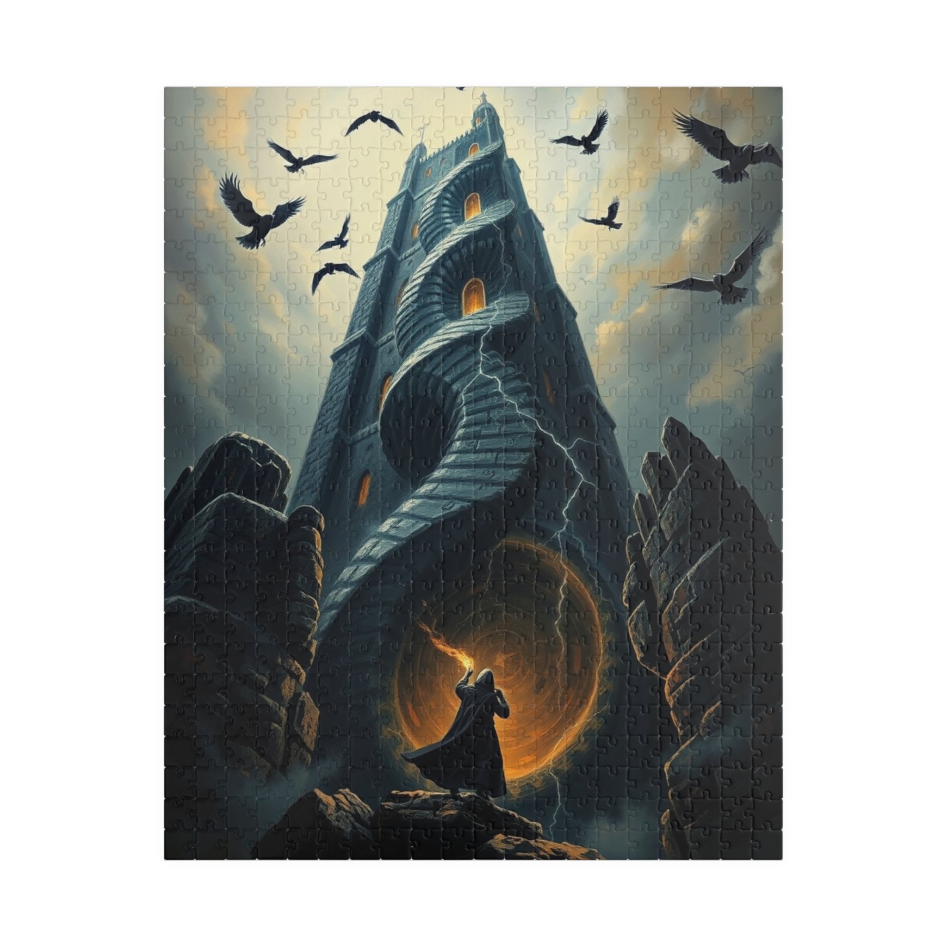 Gothic Tower Puzzle - 110/252/520/1014-Piece Jigsaw Game for Adults, Fantasy Art, Unique gift, Family Fun Indoor Activity, Brain Teaser 520 pcs (Vertical) Puzzle The Puzzle Chest