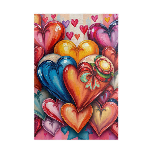 Romantic Heart Collage Puzzle, Love Jigsaw Game for Adults and Teens, Valentine's Day Activity, Bright Color Puzzle, Heart Pattern, Giftable 1014 pcs (Vertical) Puzzle The Puzzle Chest