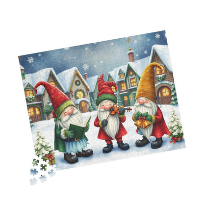 Christmas Caroler Gnome Puzzle - Holiday Theme Mythical Jigsaw Game 520 pcs (Horizontal) Puzzle The Puzzle Chest