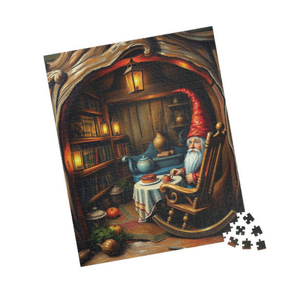 Gnome Home Inside Oak Trunk Jigsaw Puzzle, Fantasy Puzzle (110, 252, 520, 1014-Piece), Family Activity, Relaxing Hobby, Puzzle Lover Gift Puzzle The Puzzle Chest