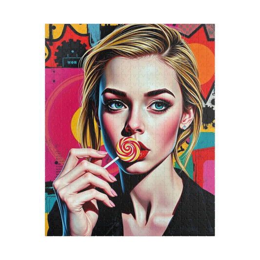 Colorful Pop Art Puzzle - Engaging Woman Portrait Jigsaw for Art Lovers, Family Game Night, Unique Gifts, Home Entertainment, Stress Relief 520 pcs (Vertical) Puzzle The Puzzle Chest
