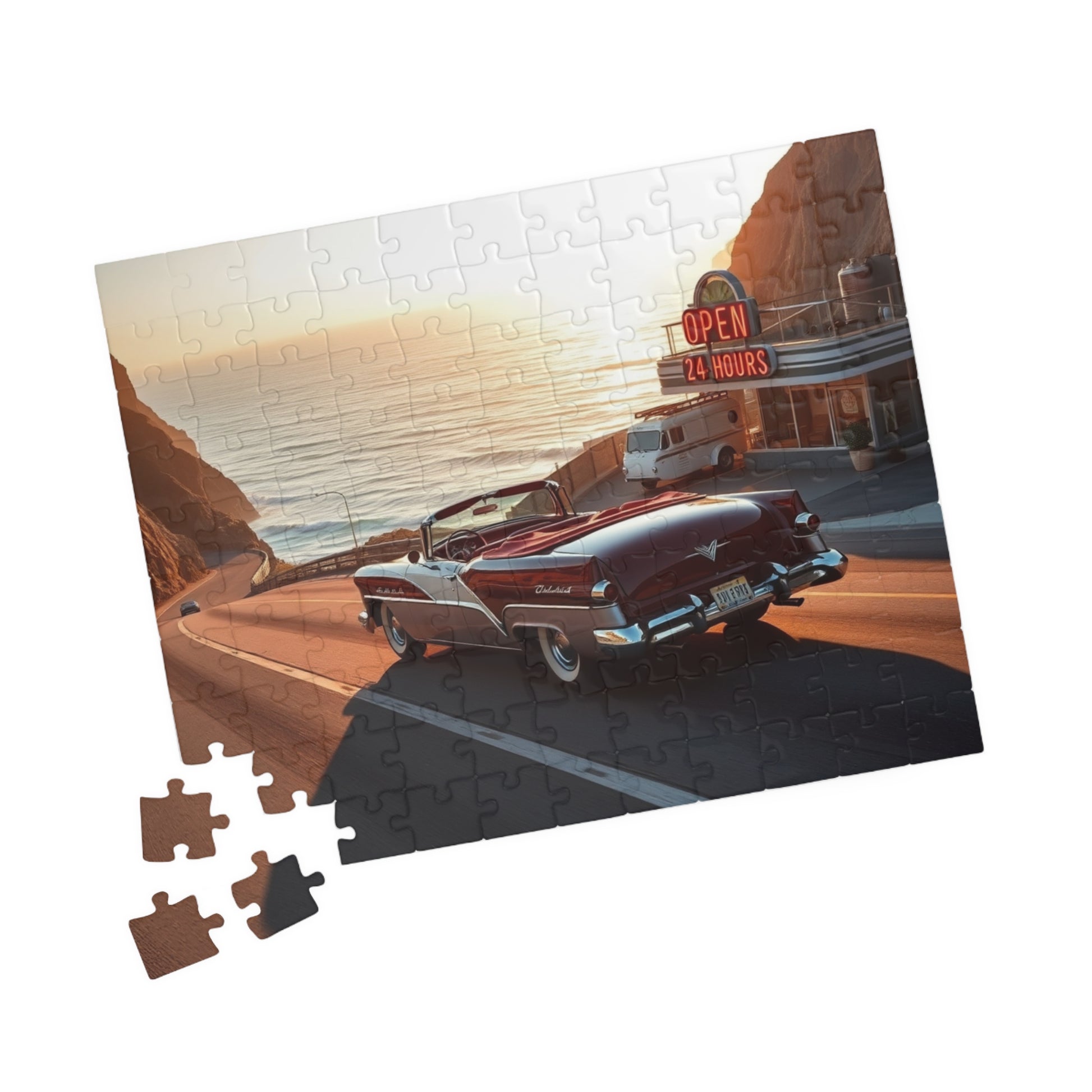 Vintage Car Jigsaw Puzzle - Retro 1954 98 Starfire Convertible Puzzle The Puzzle Chest
