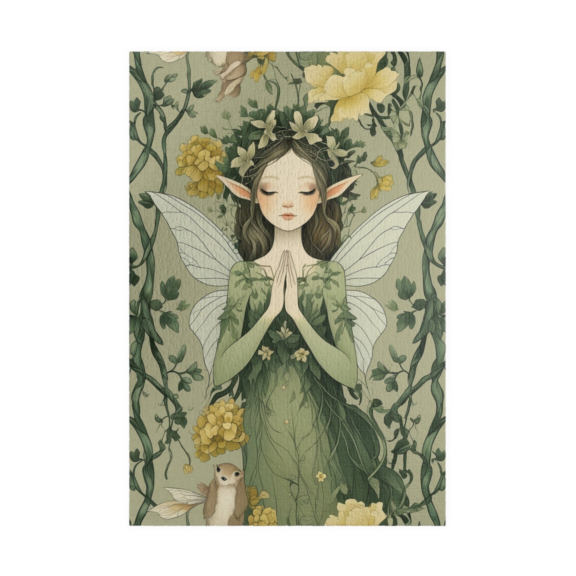 Delicate Fairy Vintage Jigsaw Puzzle Game with Cascading Flowers, Best for Gifting on Birthday, Puzzle Lover, Stress Relief Leisure Activity 1014 pcs (Vertical) Puzzle The Puzzle Chest