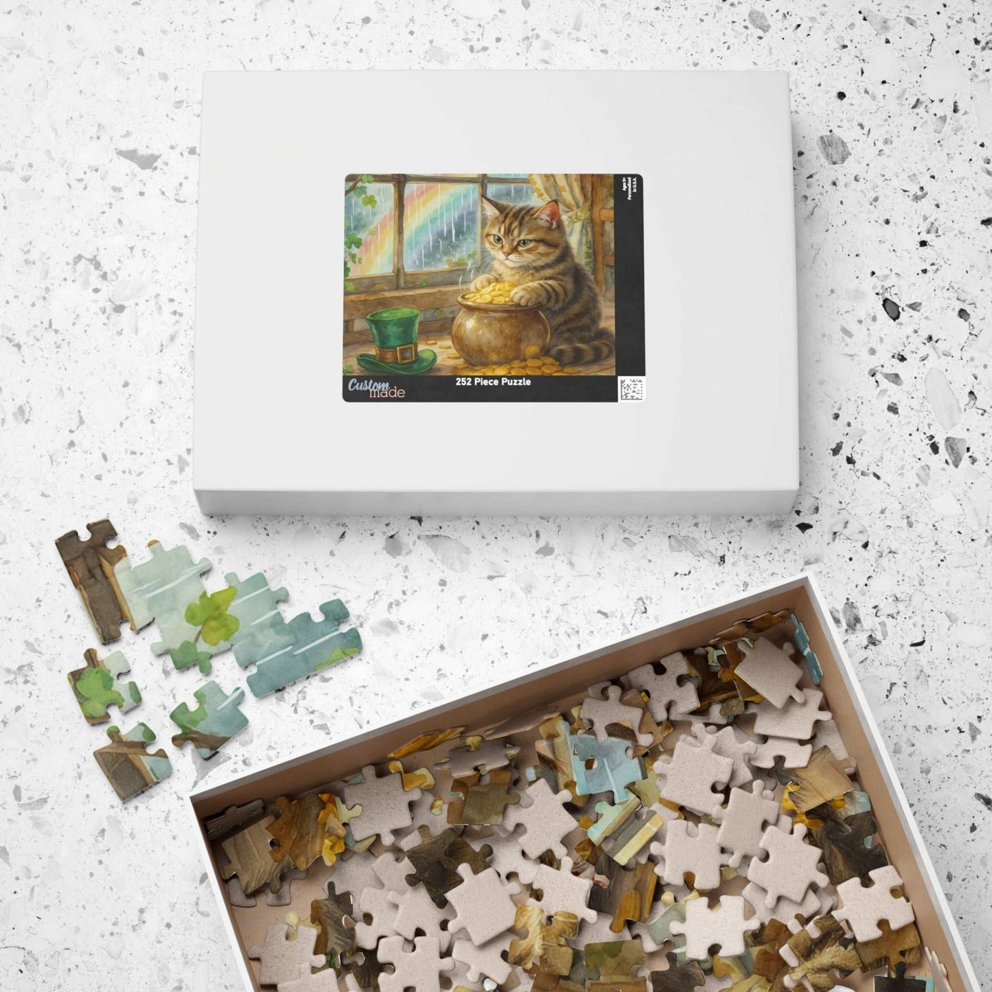 St. Patrick’s Day Lucky Cat Jigsaw Puzzle – Fun Family Puzzle Game, Cat Lover Gift, Relaxing Home Entertainment & Game Night Activity Puzzle The Puzzle Chest