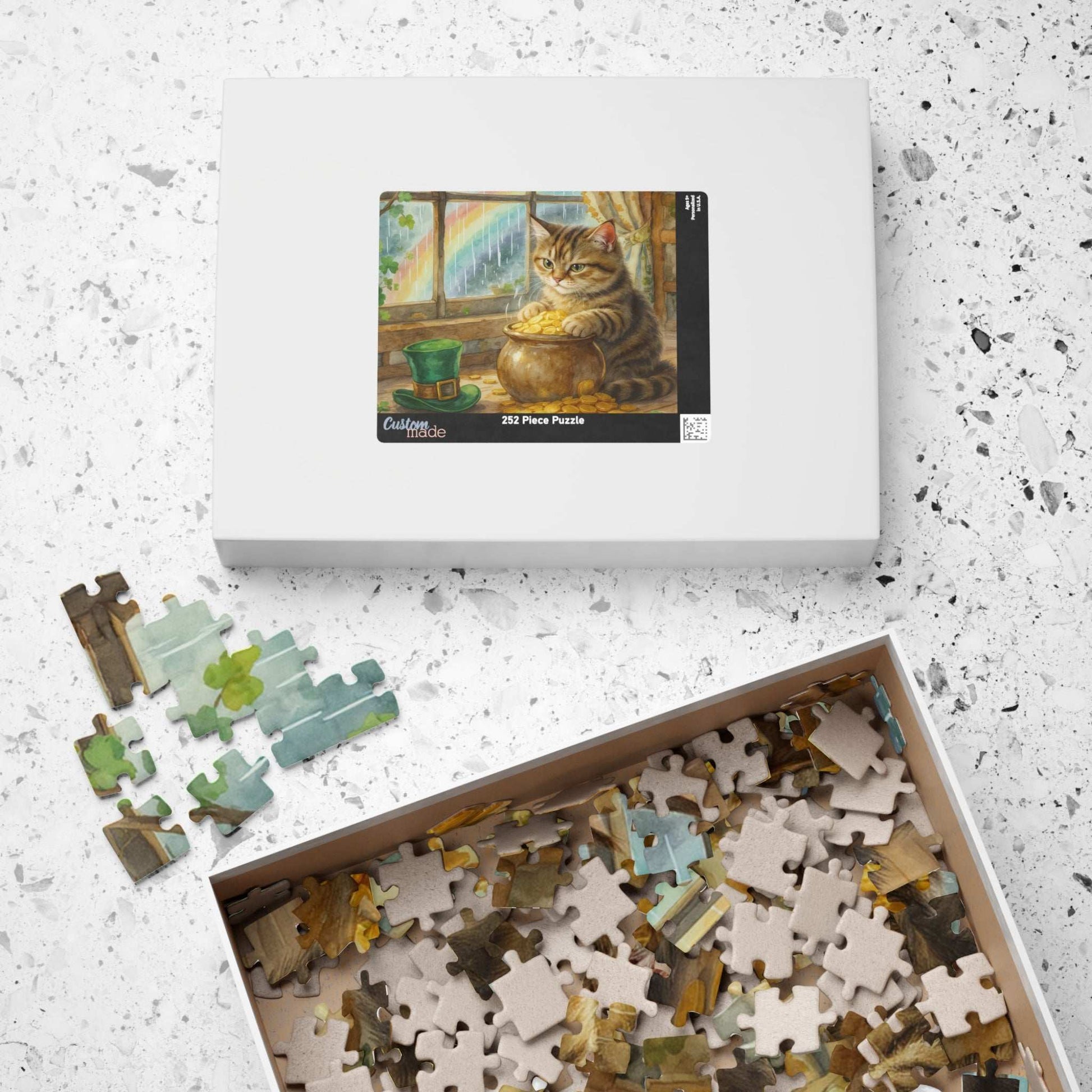 St. Patrick’s Day Lucky Cat Jigsaw Puzzle – Fun Family Puzzle Game, Cat Lover Gift, Relaxing Home Entertainment & Game Night Activity Puzzle The Puzzle Chest