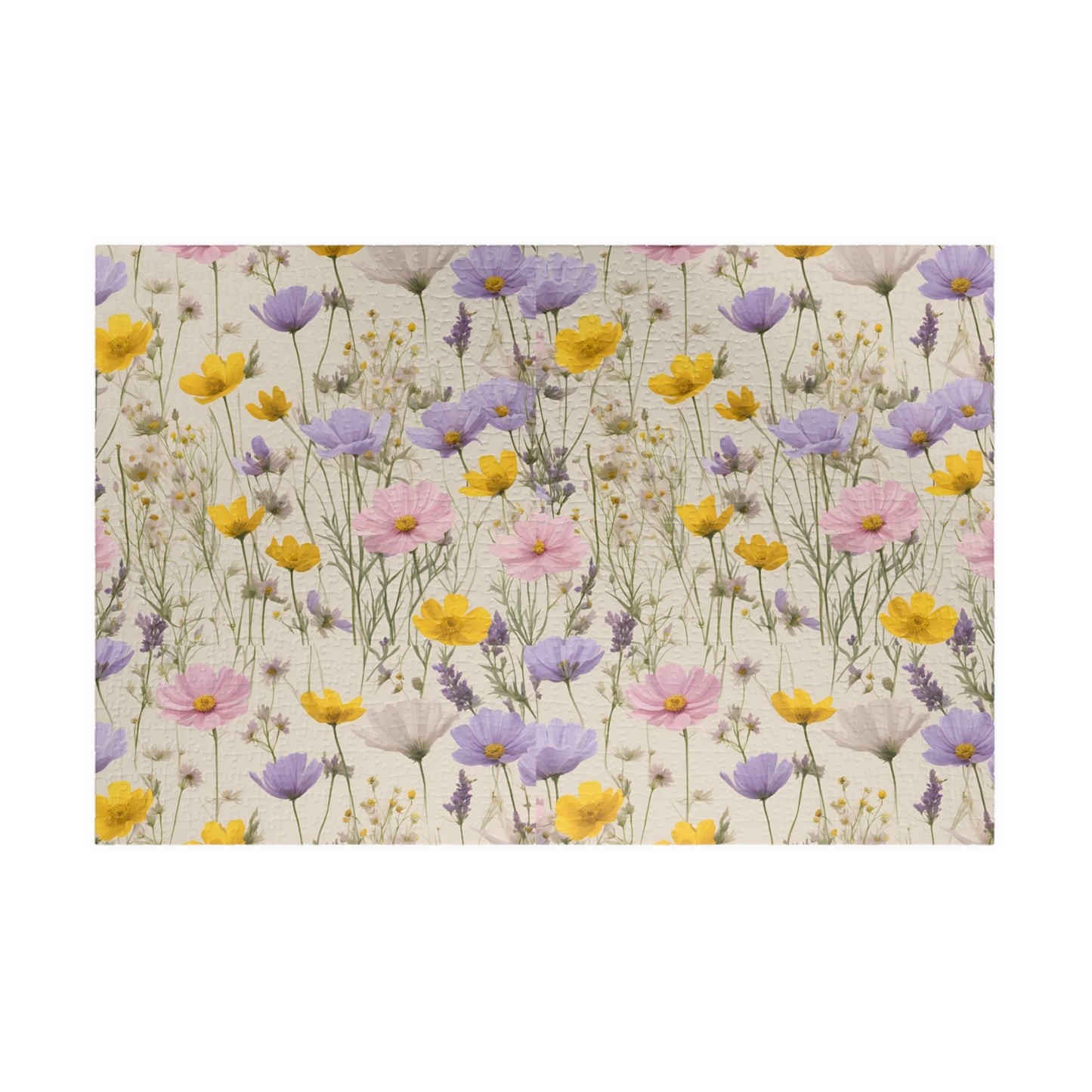 Pastel Wildflower Jigsaw Puzzle, 110-1014 Piece Game for Adults Relaxing Activity, Floral Art Project, Flower DIY Frameable Decor 1014 pcs (Horizontal) Puzzle The Puzzle Chest