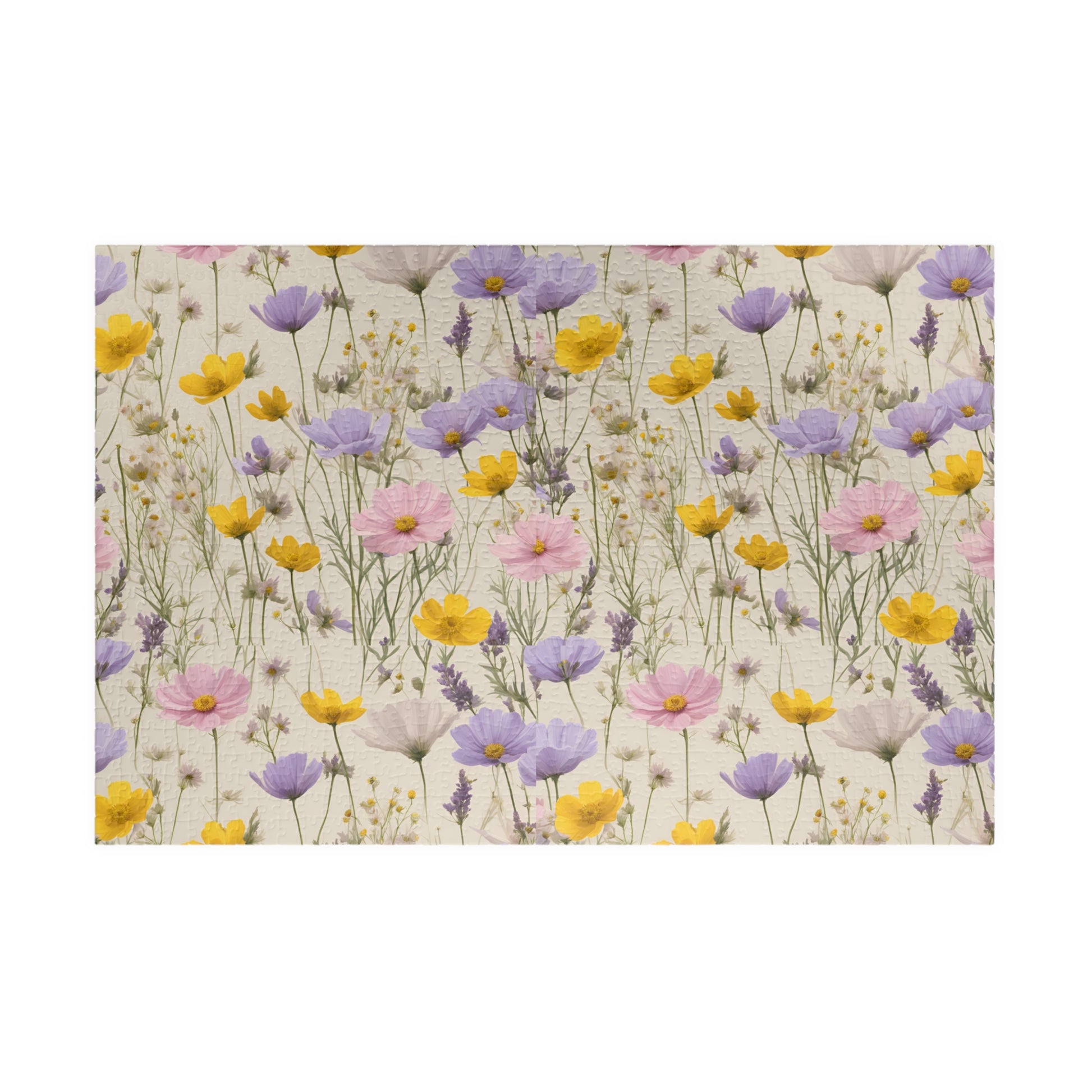 Pastel Wildflower Jigsaw Puzzle, 110-1014 Piece Game for Adults Relaxing Activity, Floral Art Project, Flower DIY Frameable Decor 1014 pcs (Horizontal) Puzzle The Puzzle Chest