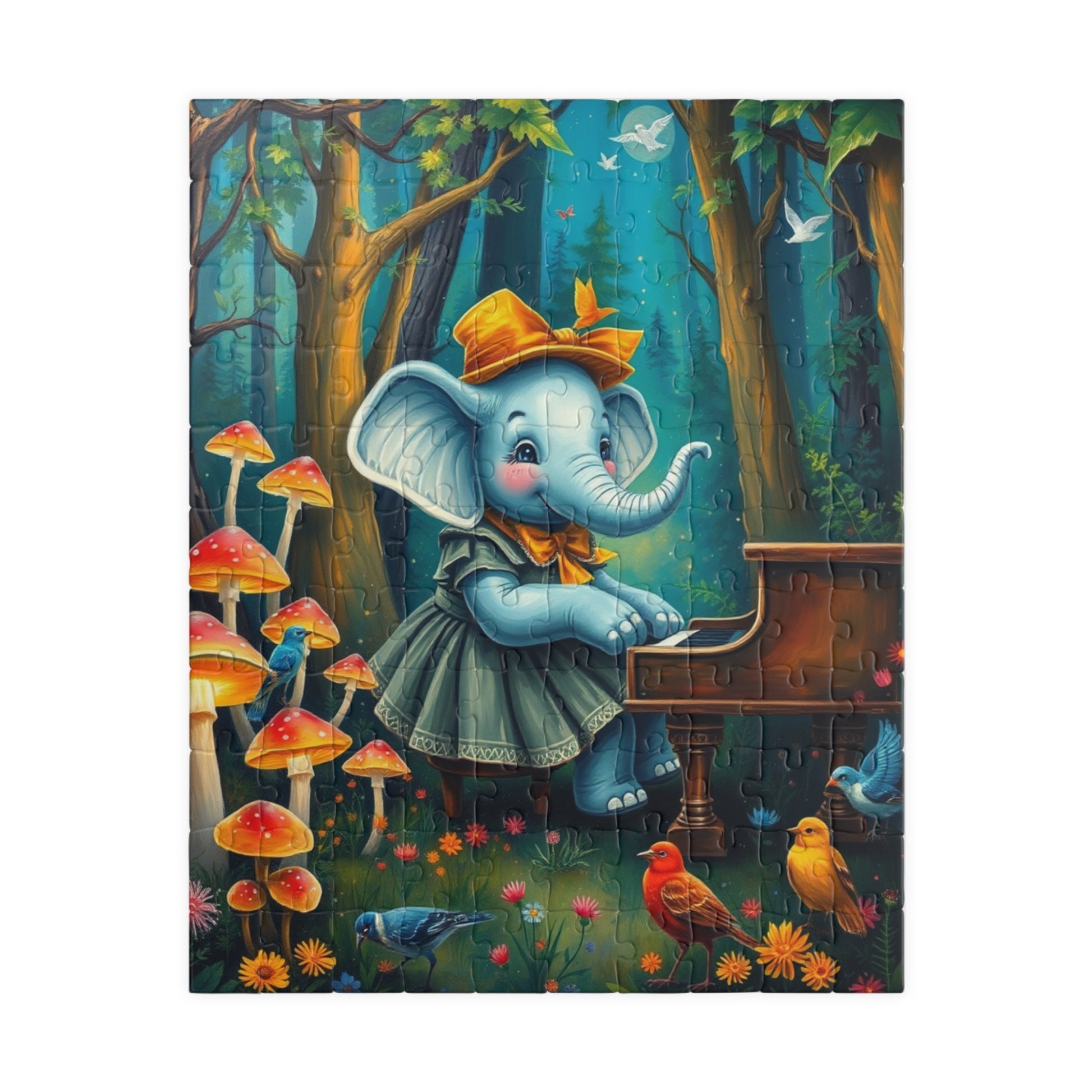 Whimsical Elephant Puzzle - 110, 252, 520, 1014-piece, Puzzle for Adults, Family Fun Activity, Birthday Gift Idea for Animal Lover 110 pcs (Vertical) Puzzle The Puzzle Chest