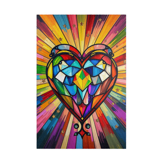 Prism of Love Jigsaw Puzzle, Stained Glass Style Art, Rainbow Colors LGBTQ+ Gift for Puzzle Lovers, Fun Family Activity, Mindful Hobby