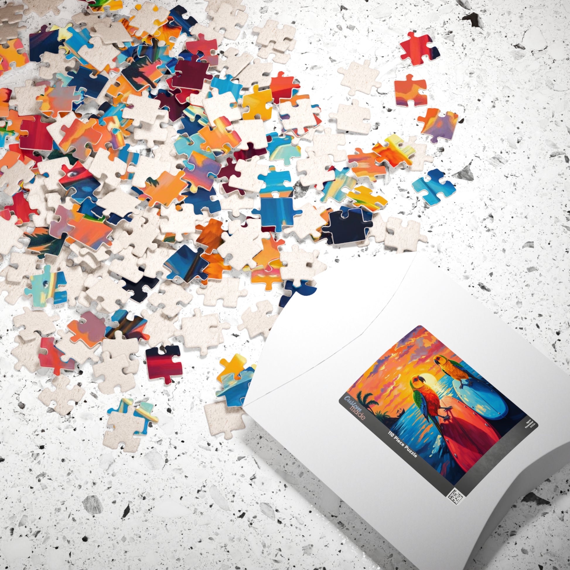 Surfside Flock Jigsaw Puzzle - Tropical Birds on the Waves, Parrots Puzzle, Gift for Animal Puzzle Lover, Family Game Night, Beach Decor Puzzle The Puzzle Chest